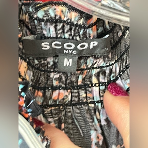 Silky Black Floral Dress, Lace Detail, On/Off Shoulder, 3/4 Sleeves, Sz Med, EUC - Picture 10 of 12